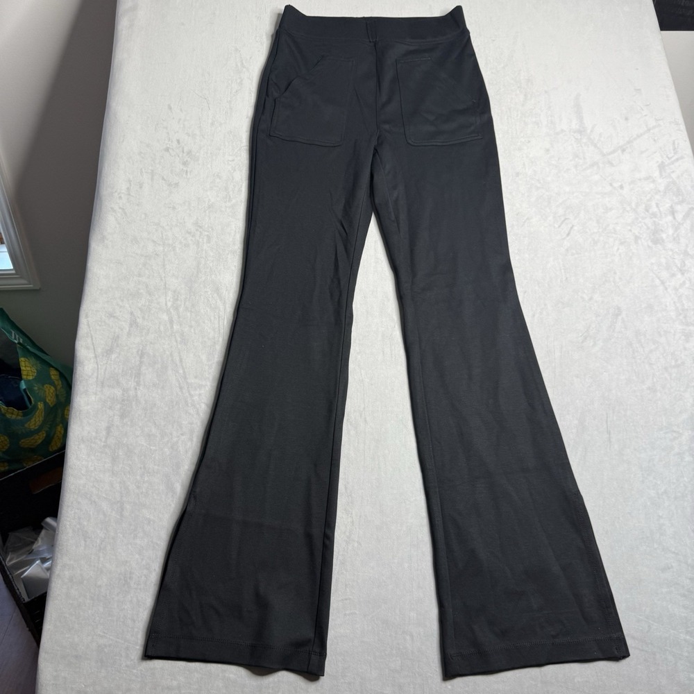 Anthropologie Maeve Pants Women ST‎ Black Knit Flare Split Leg Ponte Classic